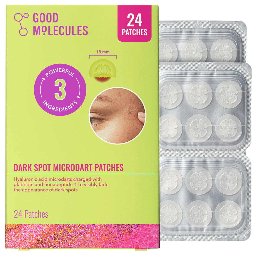 Good Molecules Dark Spot Microdart Patches for Face, Targeted Treatment with Glabridin & Nonapeptide-1, Hyaluronic Acid & Ectoin, Fades Dark Spots, Vegan, Cruelty-Free, 24 ct