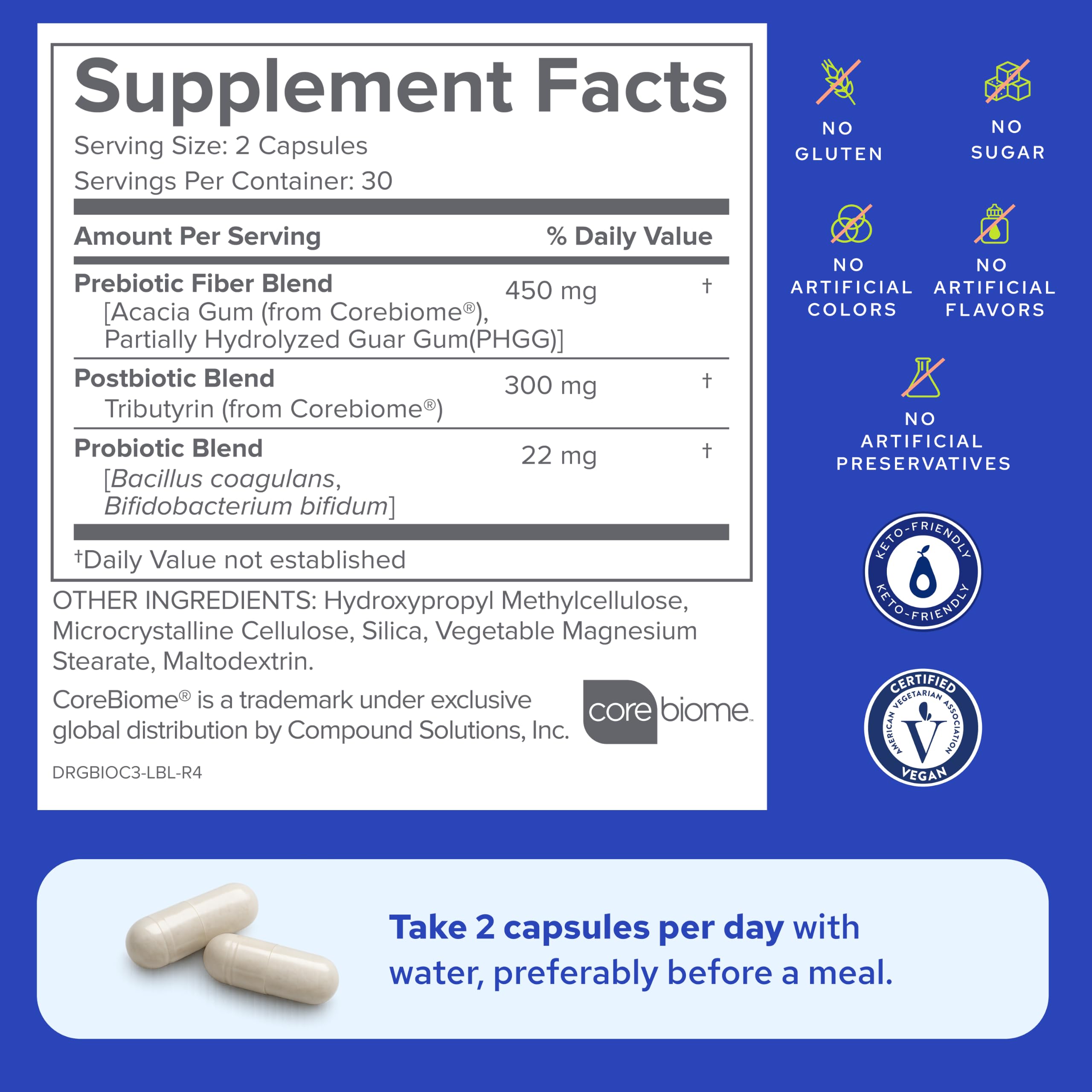 Gundry MD Bio Complete 3, 3-in-1 Probiotics, Pre & Postbiotics, 30 Servings | Certified Gluten Free, Certified Vegetarian, Supports Better Digestion, Bowel Movements & Energy, Keto Friendly, Sugar Free