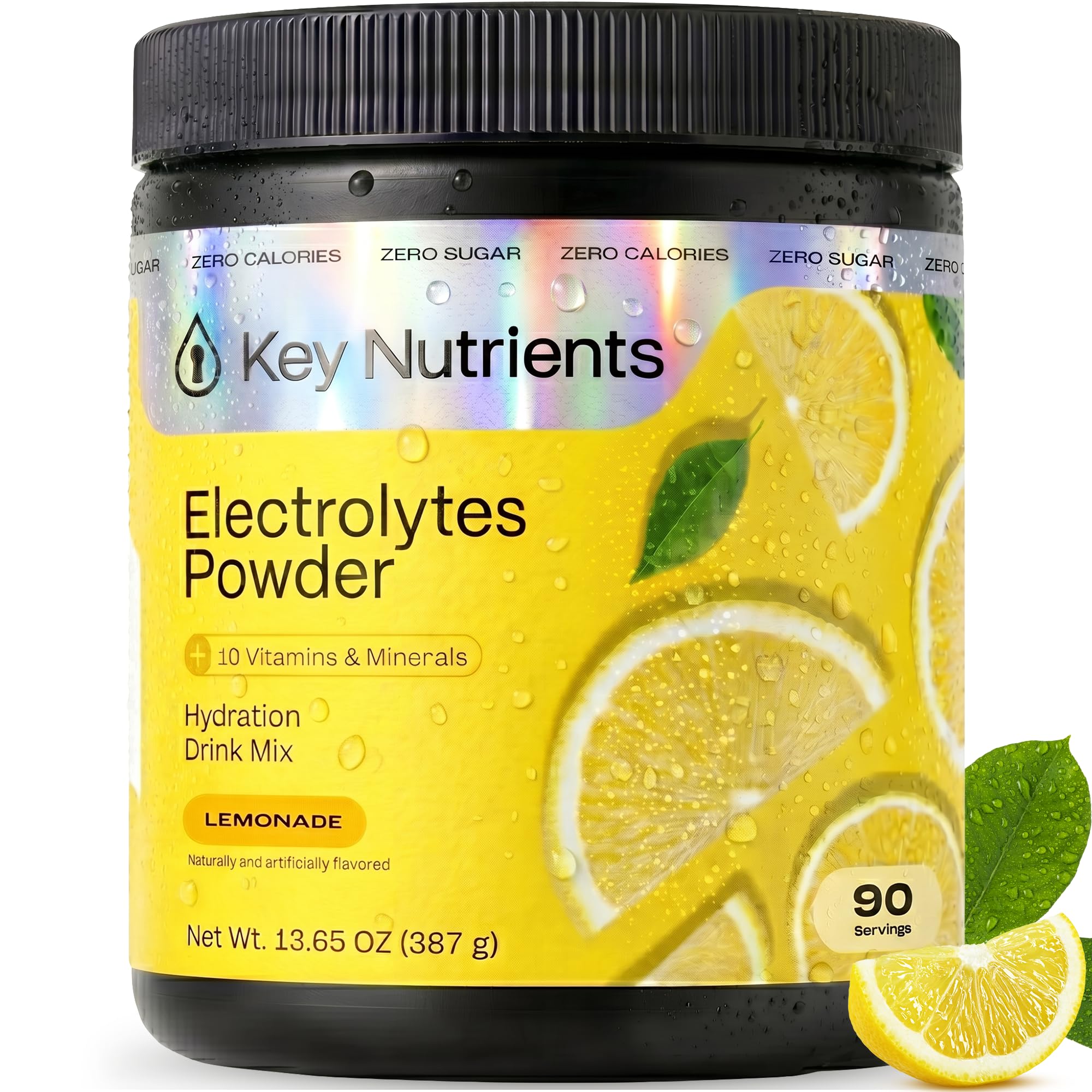 KEY NUTRIENTS Potassium Multivitamin Electrolytes, Cherry Pom, 90 Servings | Multivitamin Electrolytes Powder, Sweet Cherry Pom, Sugar Free, Sodium & Potassium Supplement, No Calories, Made in USA