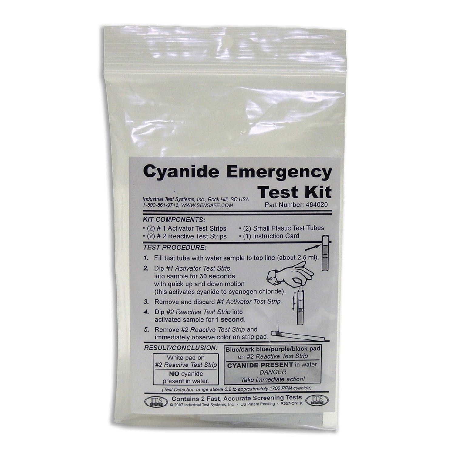 Buy now Industrial Test Systems 484020 Cyanide Emergency Test Kit, 0.2-1700 ppm Range at indiglob india