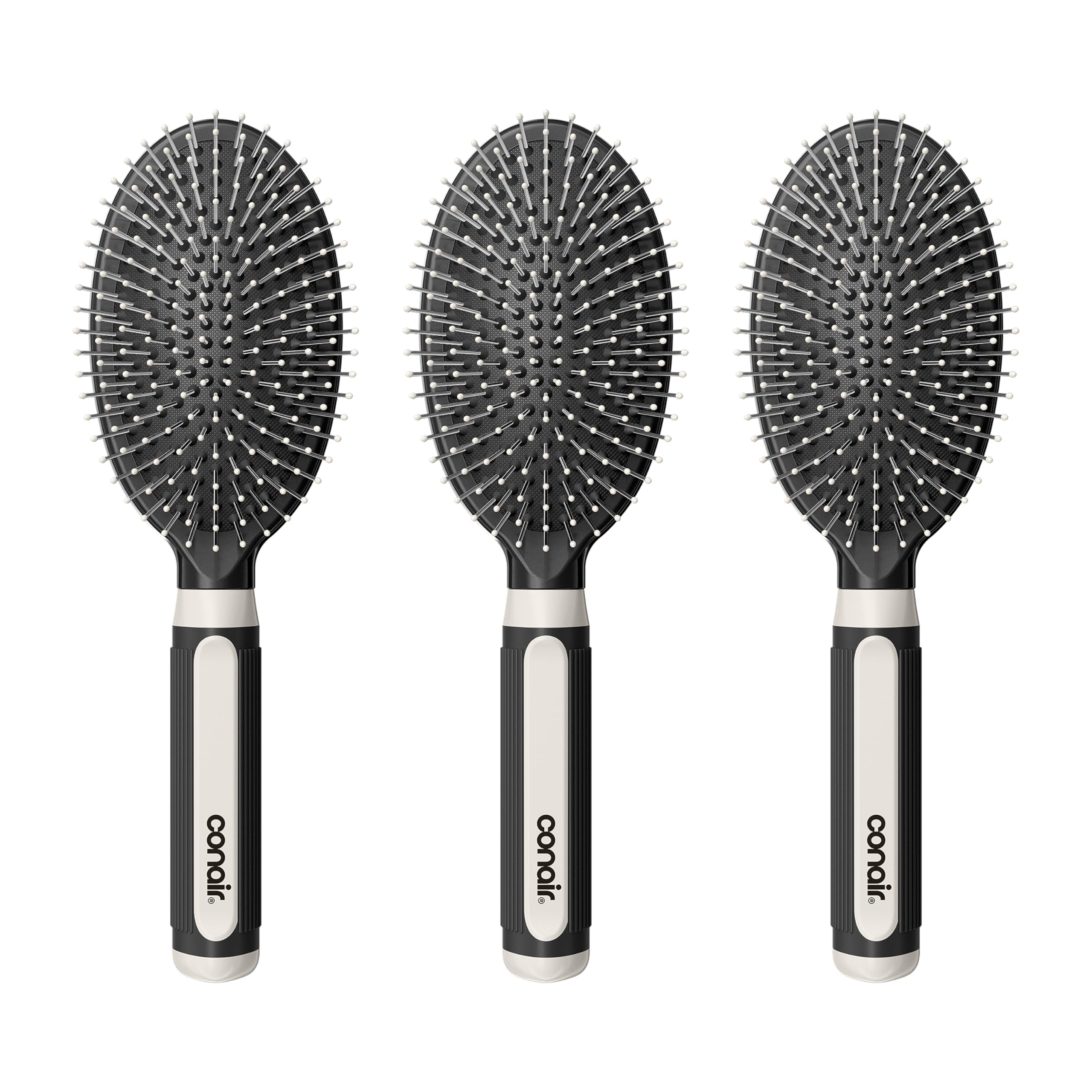 Conair Salon Results Hair Brush, Detangling Hair Brush for Men and Women, For All Hair Types, Metal Bristles and Cushion Base