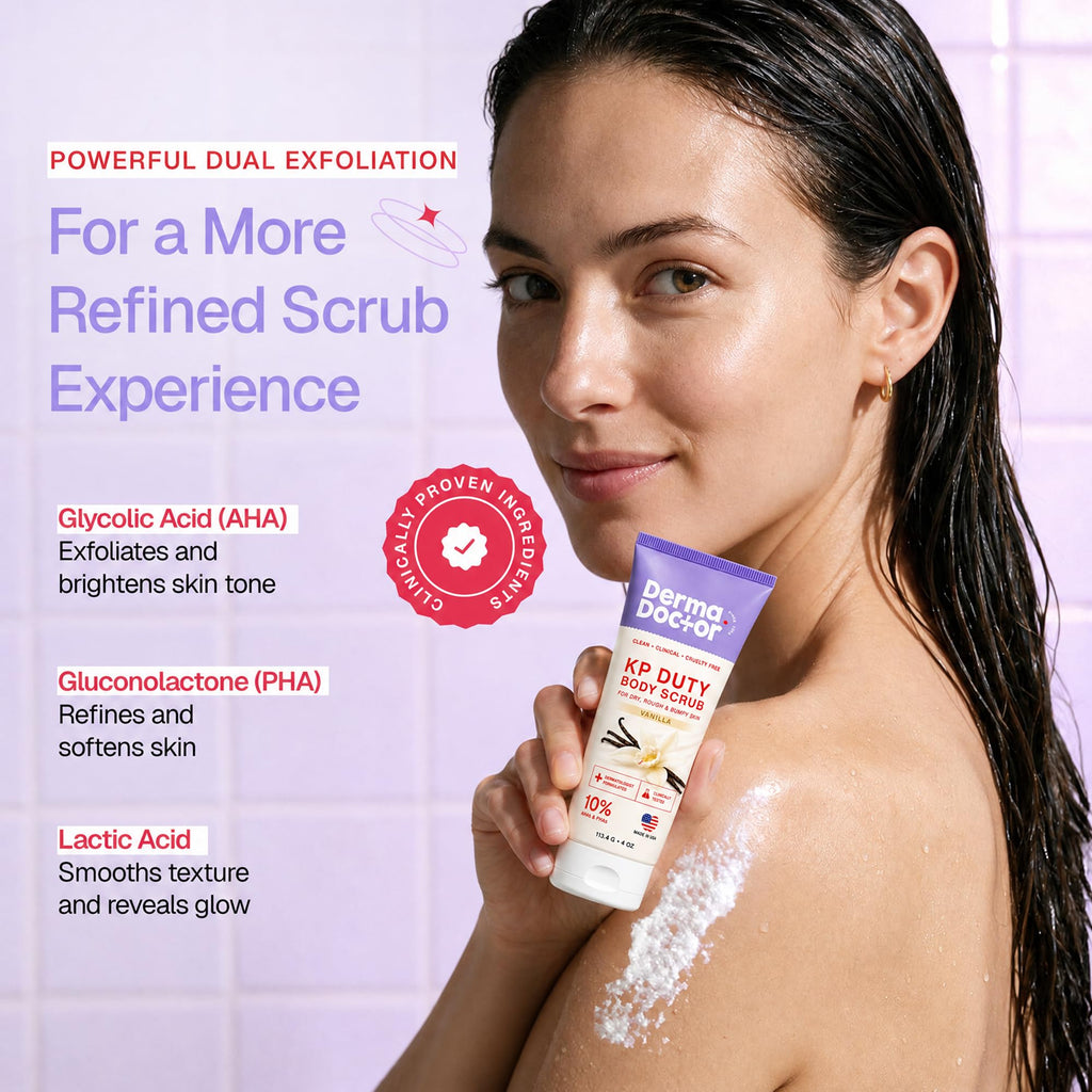 DERMAdoctor KP Bump Eraser Body Scrub, 10% AHAs + PHAs, Rough & Bumpy Skin