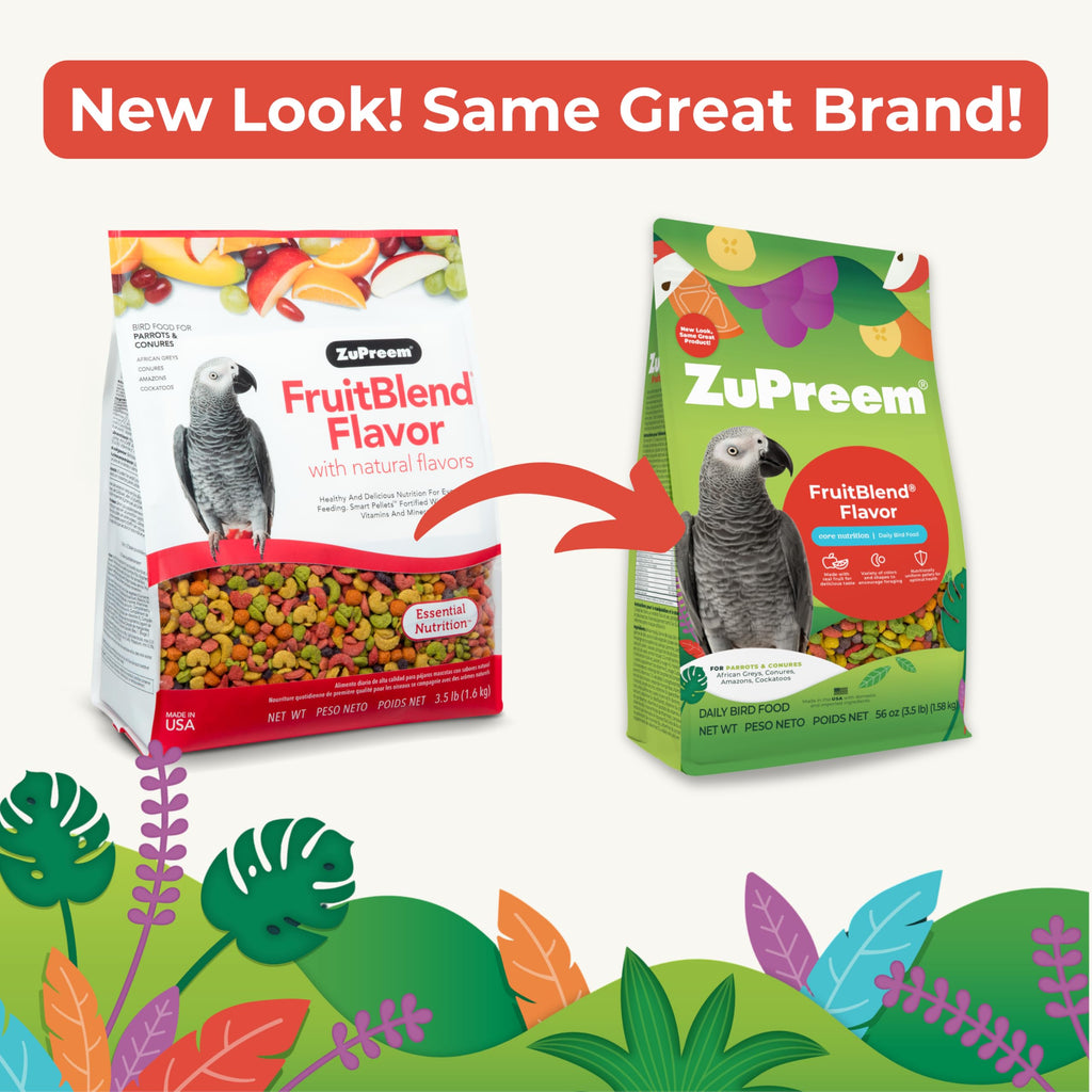 ZuPreem FruitBlend Parrot Pellets, Large Bird Food, 3.5 lb, Pack of 2