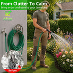 GOFORWILD Garden Hose Holder, Decorative Hose Butler Sturdy Water Hose Rack, Durable Wall Hose Hanger, Holds 125-Feet of 5/8-Inch Hose, Hose Reel, Made of Gauge Steel (9.8)