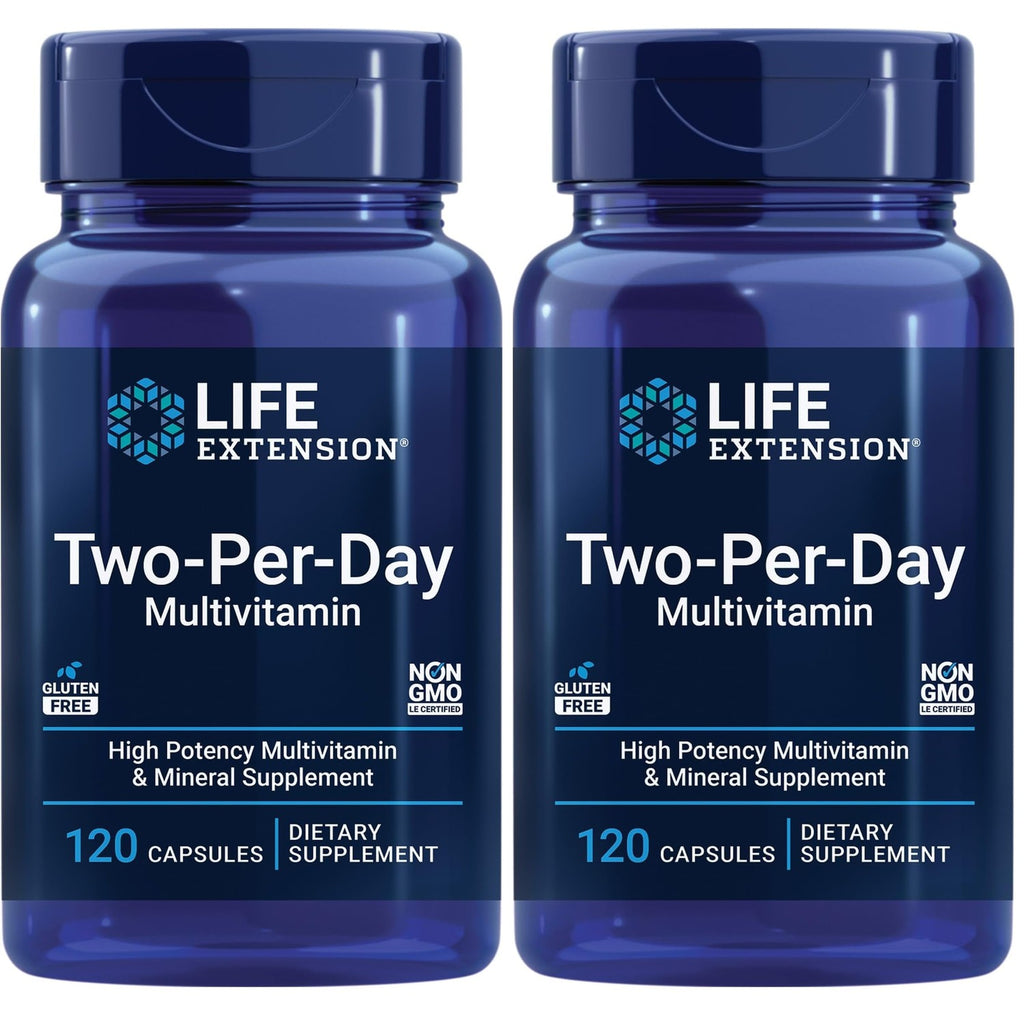 Life Extension Two-Per-Day Multivitamin, 240 Capsules | Vitamins B, C & D, Zinc & over 25 Vitamins, Minerals & Extracts in a Two-Month Supply, Non-GMO, Gluten-Free Capsules