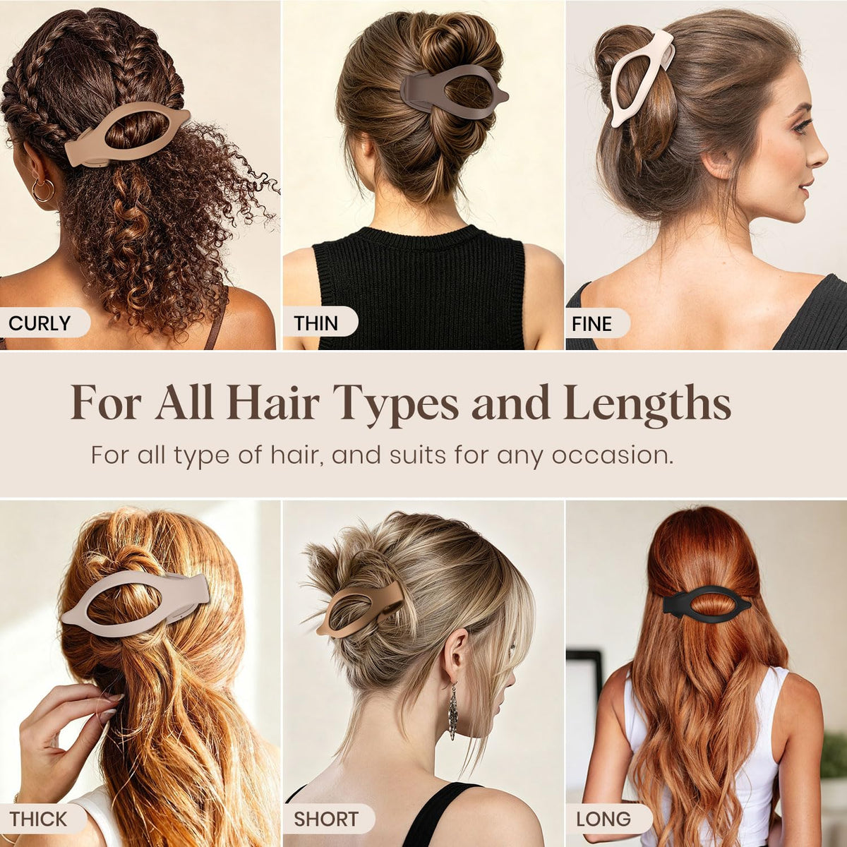 Set of 4 large flat hair clips in various colors, suitable for all hair types and occasions, stylish and functional.