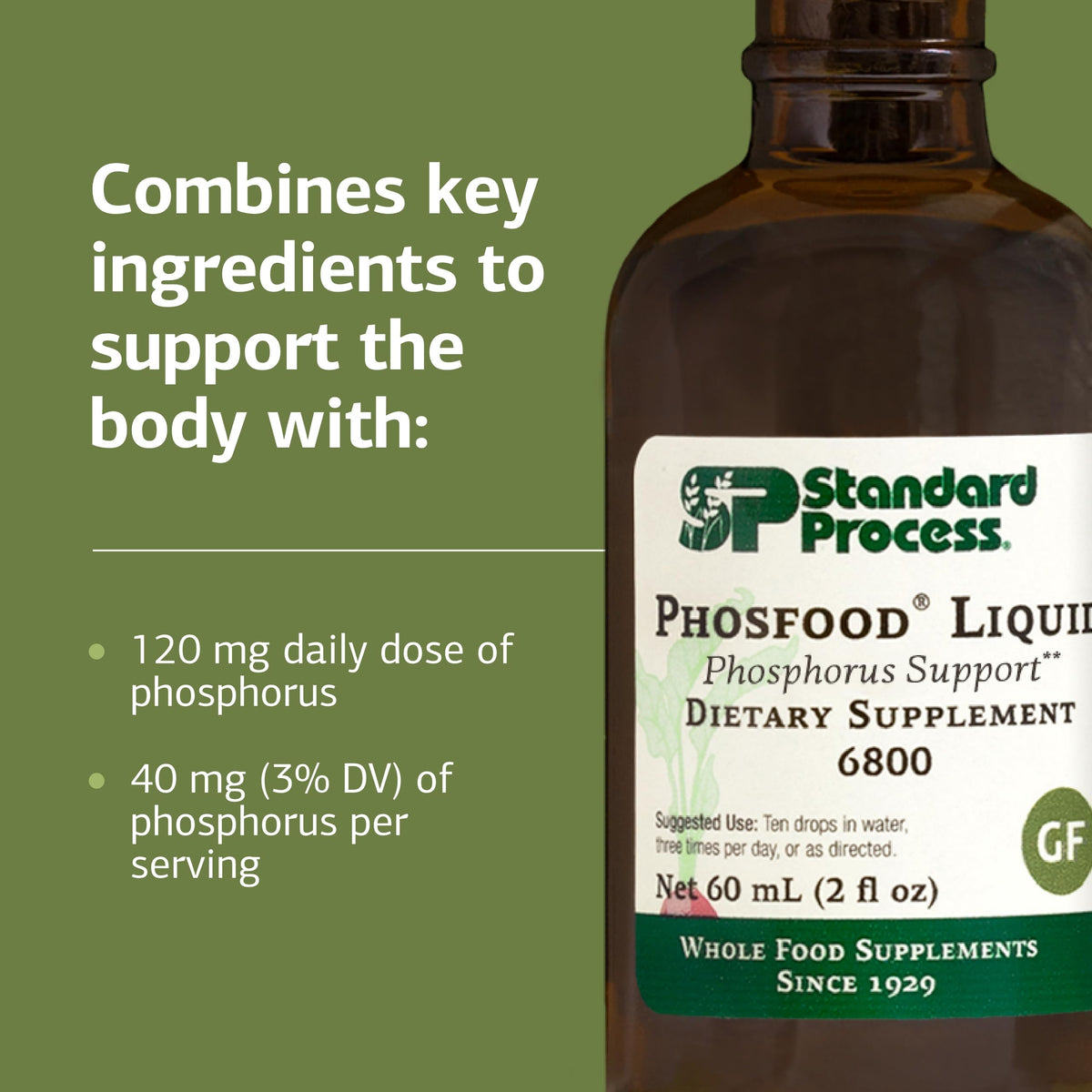Standard Process Phosfood Liquid, Phosphorus Supplement, 60 mL (2 fl oz)