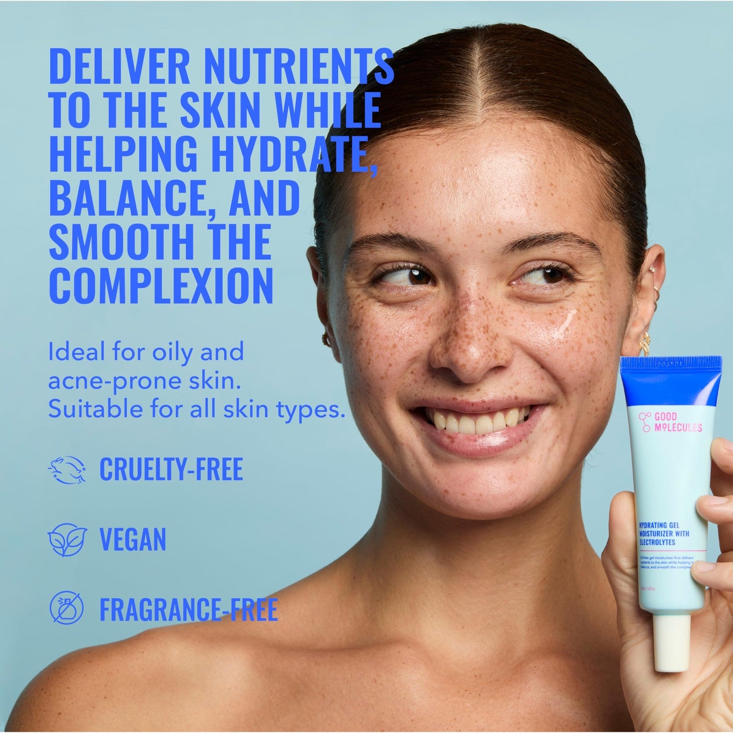 Good Molecules Hydrating Gel Moisturizer with Electrolytes, 1.7 fl oz | Oil-free gel moisturizer with electrolytes that hydrates, balances, and smooths. Non-comedogenic.