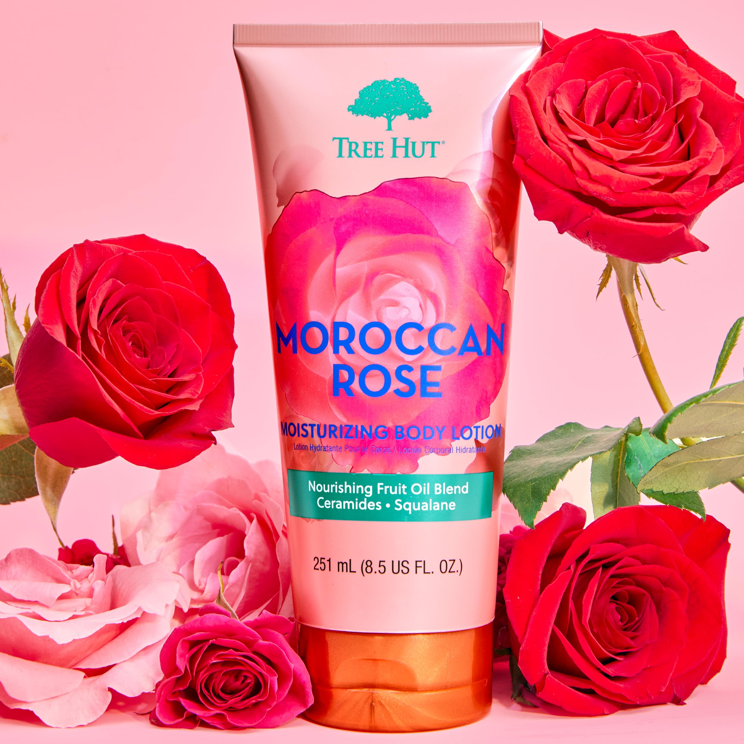 Buy now Tree Hut Moroccan Rose Moisturizing Body Lotion, Ceramide and Squalene Formula Helps Protect Skin, Long-lasting Hydration Leaves Skin Feeling Soft & Moisturized, 8.5 Fl Oz. at indiglob india