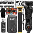 Hair Clippers for Men with LED Display, 4-Piece Cordless Grooming Kit with Hair Clipper, Beard Trimmer, Foil Shaver & Nose Trimmer, Complete Set for Home Barber