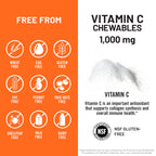 NatureWise Extra Strength Vitamin C Chewable 1000mg for Adults - Natural Orange Flavor - Immune System & Antioxidant Support - Non-GMO, Vegan & Sugar Free - 90 Chewable Tablets[45-Day Supply]