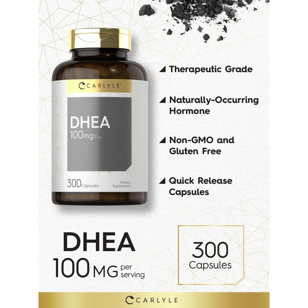 Carlyle DHEA 100mg Supplement | 300 Capsules | for Women and Men