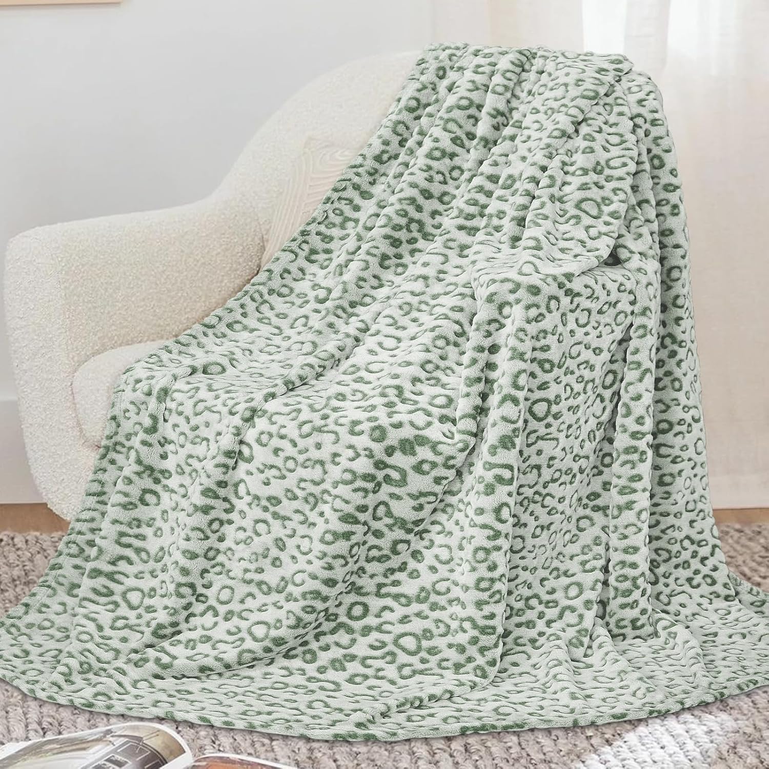 Buy now Fleece Cheetah Print Blanket Black Gray Small Kids Throw Blanket Lightweight Cozy Leopard Print Blanket Birthday Gifts for Teens Girls Boys Throw Size 50" x 60" (130 x 150 cm) Leopard Green at indiglob india