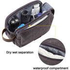 Buy now BAGSMART Toiletry Bag for Men, Canvas Travel Toiletry Organizer Dopp Kit Water-resistant Shaving Bag for Toiletries Accessories,Grey-Medium at indiglob india