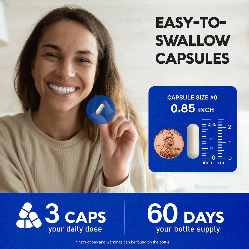 Magnesium Complex - Glycinate, Citrate, Malate, Taurate, Oxide - 180 Caps | 5-in-1 Magnesium Supplement 500 mg - for Women & Men - Stress, Muscle & Heart Support - Laboratory Tested - Vegan, Non-GMO