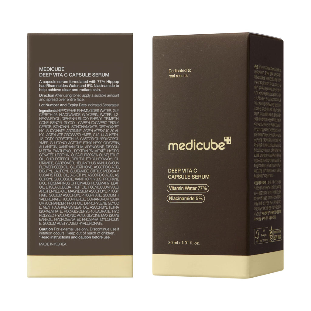 medicube Deep Vitamin C Capsule Serum, 1.01 fl.oz | Vitamin C Serum for Dull & Uneven-Looking Skin - Liposome Capsules for Smooth, Radiant Texture, Korean Skincare