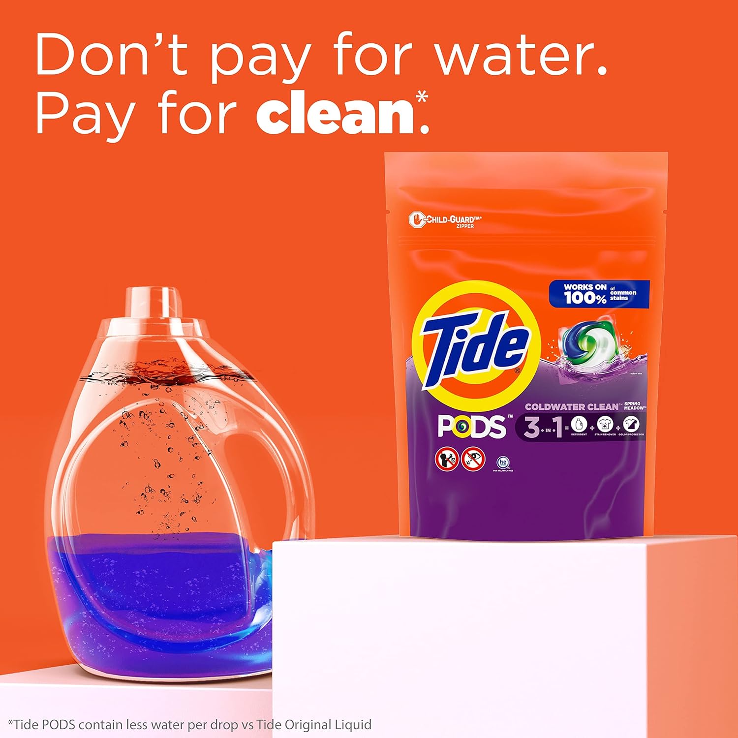 Buy now Tide PODS Laundry Detergent Soap Pods, Spring Meadow, 37 Count (Pack of 3 Bag Value Pack), Total 111 Count, HE Compatible at indiglob india
