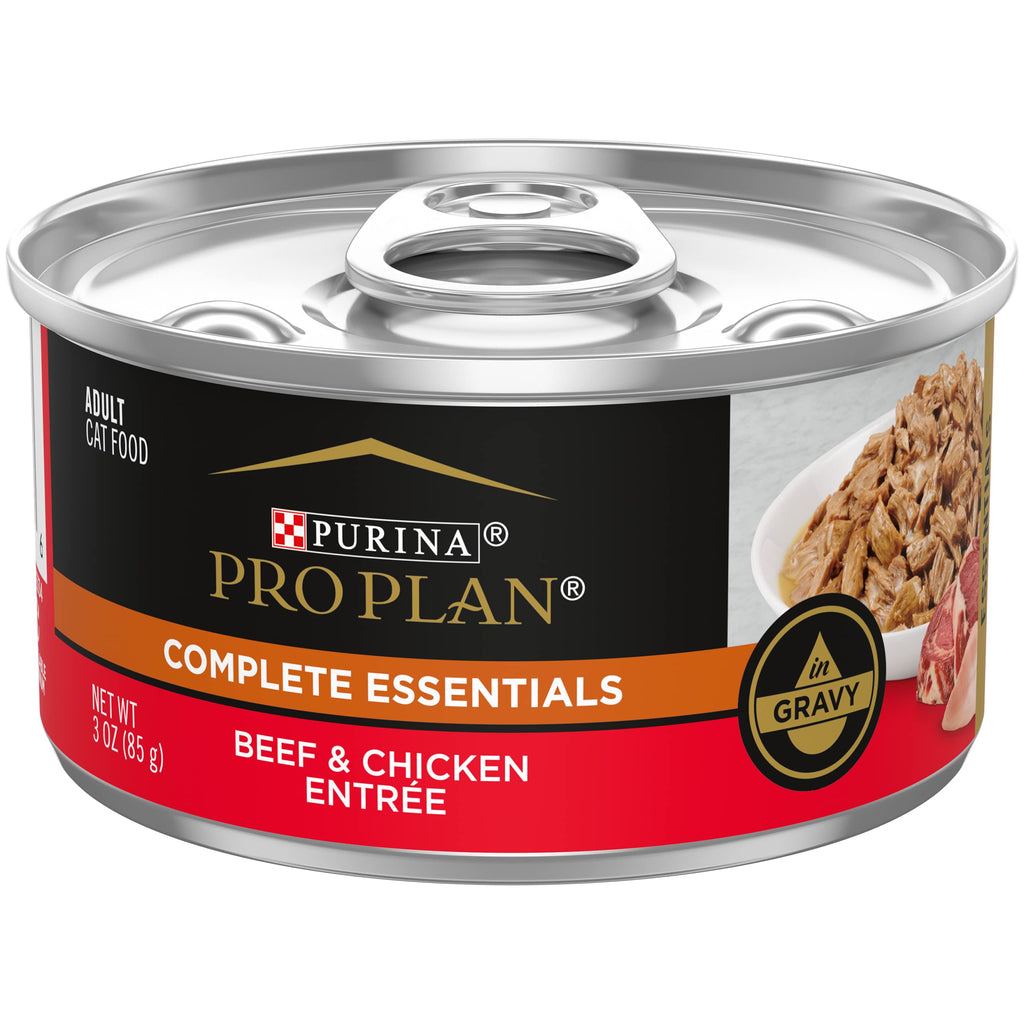 Purina Pro Plan High Protein Wet Cat Food in Gravy Beef & Chicken (24) 3 oz