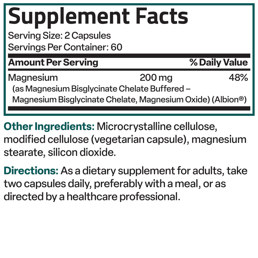 Bronson Magnesium Glycinate 200 MG Chelated High Absorption, 120 Capsules | Stress Relief, Sleep, Heart Health, Nerves, Muscles, and Metabolism Support, Vegetarian, Non-GMO, Gluten Free, Soy Free