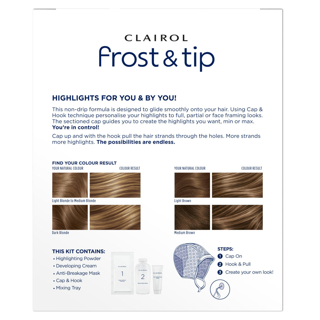 Clairol Nice'n Easy Frost & Tip Hair Dye, Light Blonde to Medium Brown, 1Pk