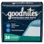 Buy now Goodnites Disposable Bed Pads/Bed Mats for Bedwetting, 2.4 x 2.8 ft, 36 Ct (4 Packs of 9) at indiglob india