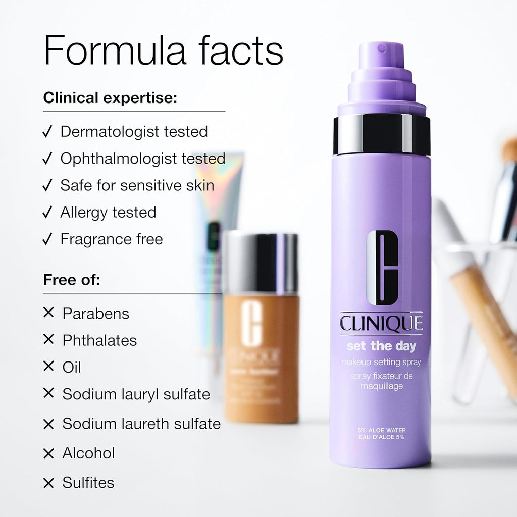 Buy now Clinique Set The Day Makeup Setting Spray With Aloe Water + Antioxidants | Sets Makeup All Day | Soothing + Hydrating | Alcohol-Free + Safe For Sensitive Skin at indiglob india