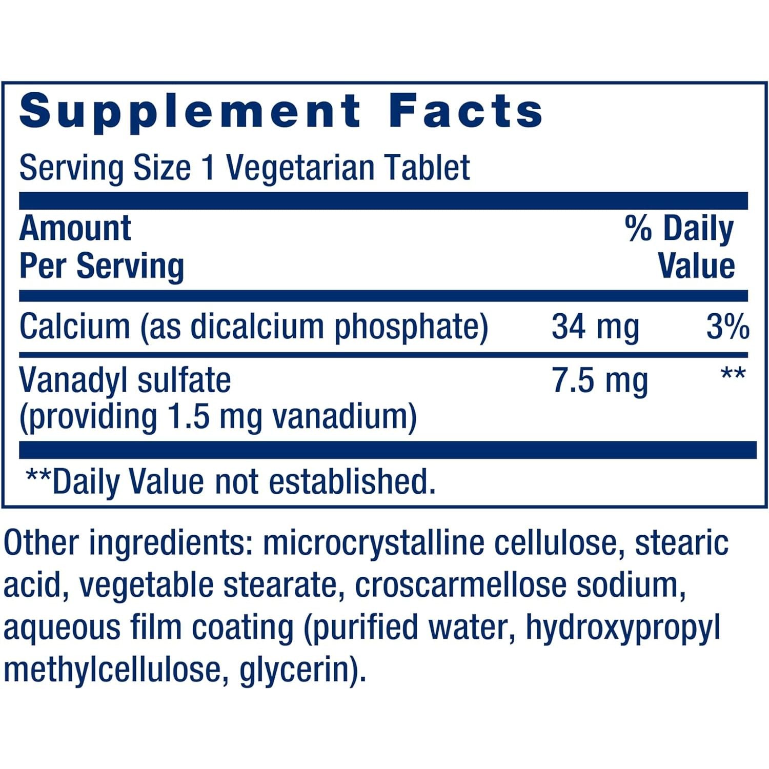 Buy now Life Extension Vanadyl Sulfate, Trace Mineral, Vanadium, Healthy glycemic Balance, Healthy Metabolism, Hormone Function, Gluten-Free, Non-GMO, Vegetarian â€“ 100 Tablets at indiglob india