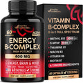 Vitamin B Complex: B1, B2, B3, B5, B6, B7, B12, 5MTHF + Whole Food - 60Caps