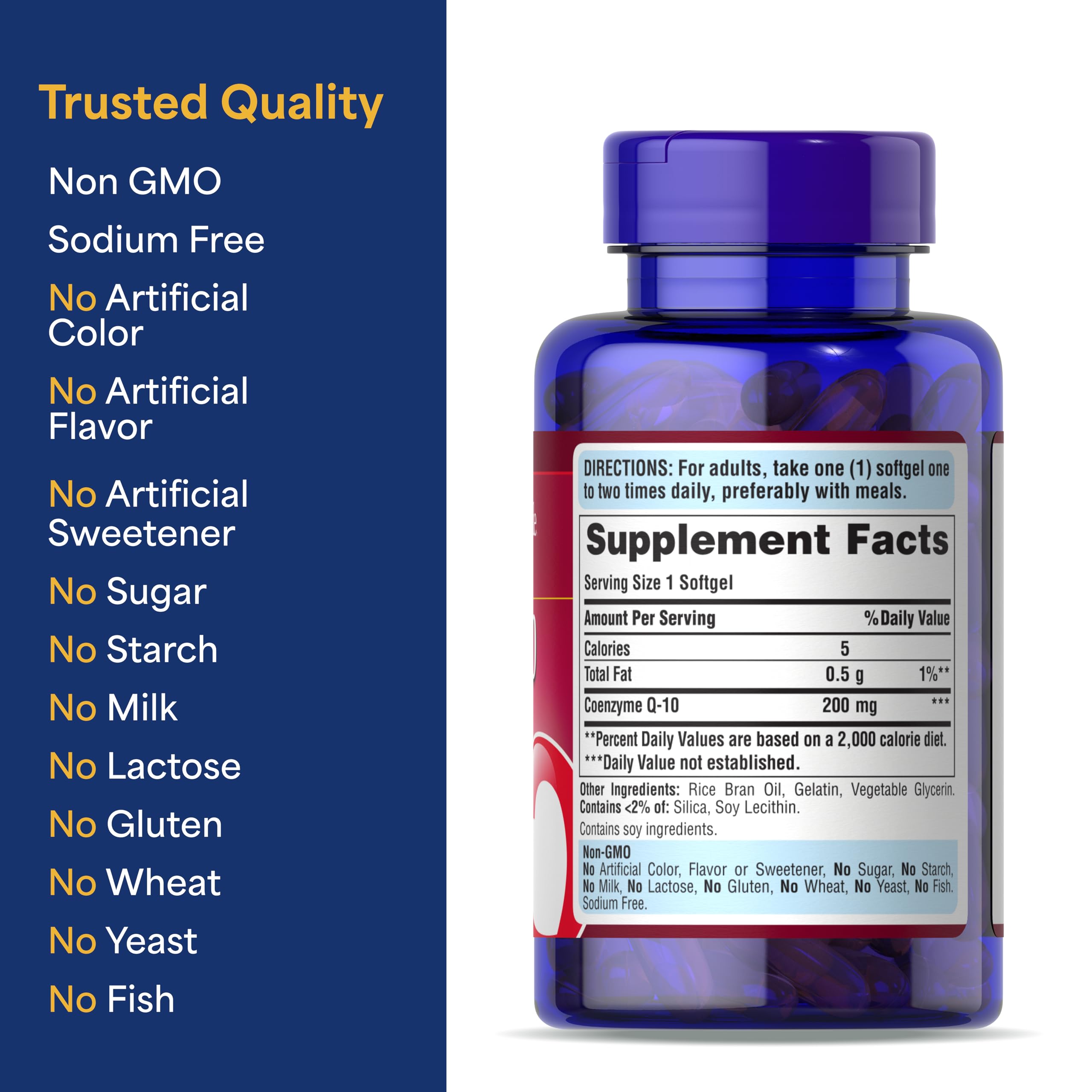 Puritan's Pride Coenzyme CoQ10 200mg, 120 Rapid Release Softgels