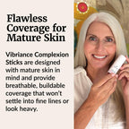 Vibriance Complexion Sticks, Foundation for Mature Skin - Natural Beige | Sheer, Buildable Coverage Face Makeup Foundation for Older Women - 3-in-1 Base, Contour, Concealer