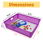 4E's Novelty 6 Pcs Colorful Plastic Classroom Storage Bins 13.75" X 10.25" for Organizing A4 Papers Trays, Turn In Containers Kids School Teachers Classroom Organization & Storage Supplies