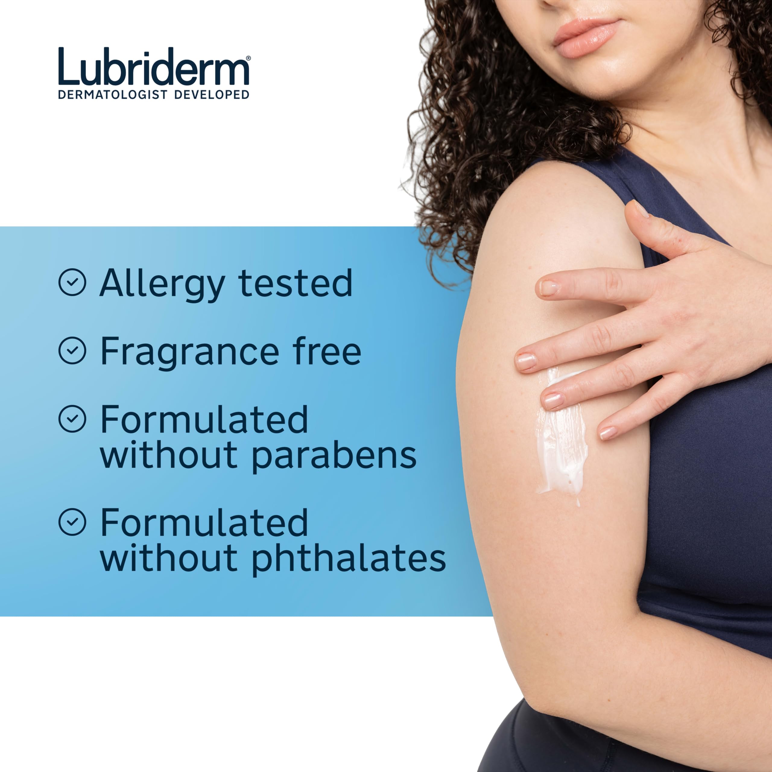 Lubriderm Daily Moisture Body Lotion, Fragrance Free, 24 fl. oz | Hydrating Face, Hand & Body Lotion + Pro-Ceramide for Sensitive Skin, 24-Hour Moisturizer with Shea Butter, Non-Greasy
