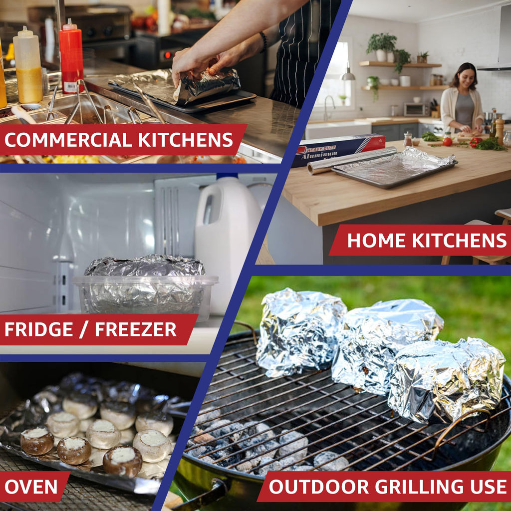 Heavy-Duty Aluminum Foil, Foil Aluminum Roll (18" x 500")