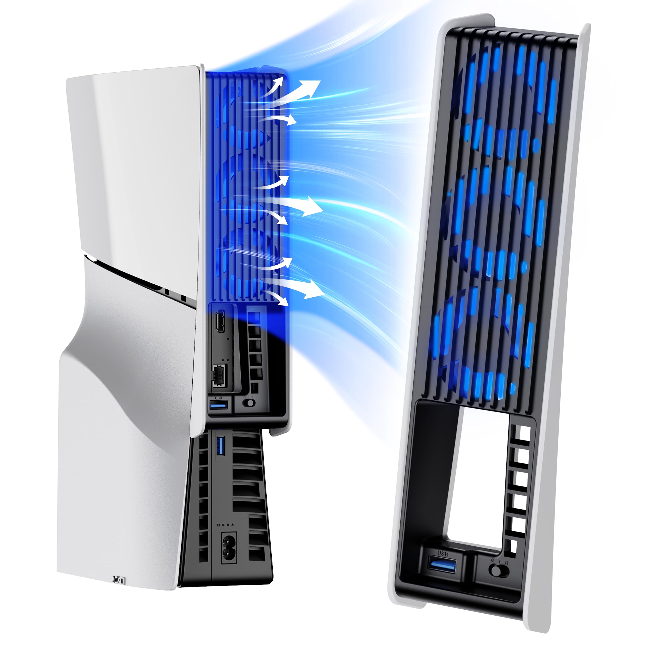 Buy now KIWIHOME Cooling Fan for PS5 Accessories, Upgraded Quiet Cooler Fan with Auto Speed, Controller USB3.0 Port & LED for PS5 2020 Only, Not for PlayStation 5 Slim/Pro, White PS5 Slim Fan White Black at indiglob india