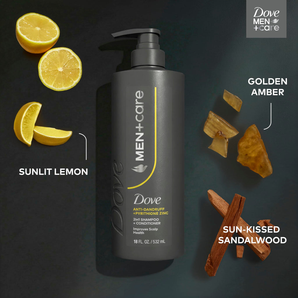 Dove Men Anti-Dandruff 2-in-1 Shampoo & Conditioner For Flakes 18oz