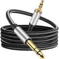 Buy now 3.5 mm to 6.35 mm Audio Cable 10Ft, Gold-Plated Terminal Silver Color Zinc Alloy Housing 3.5mm 1/8" Male TRS to 6.35mm 1/4" Male TRS Nylon Braided Stereo Audio Cable for CellPhone, Amplifiers(10Ft/3M) 10 ft at indiglob india