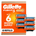 Gillette Fusion5 Power 5-Blade Razor Refills for Men, with Precision Trimmer, 6 Count
