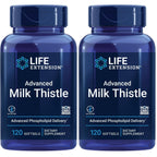 Life Extension Advanced Milk Thistle, Silymarin, 120 Softgels | Liver Health Supplement for Liver Health & Detox Support with Silymarin & Silybin, Bioavailable, Gluten Free & Non-GMO