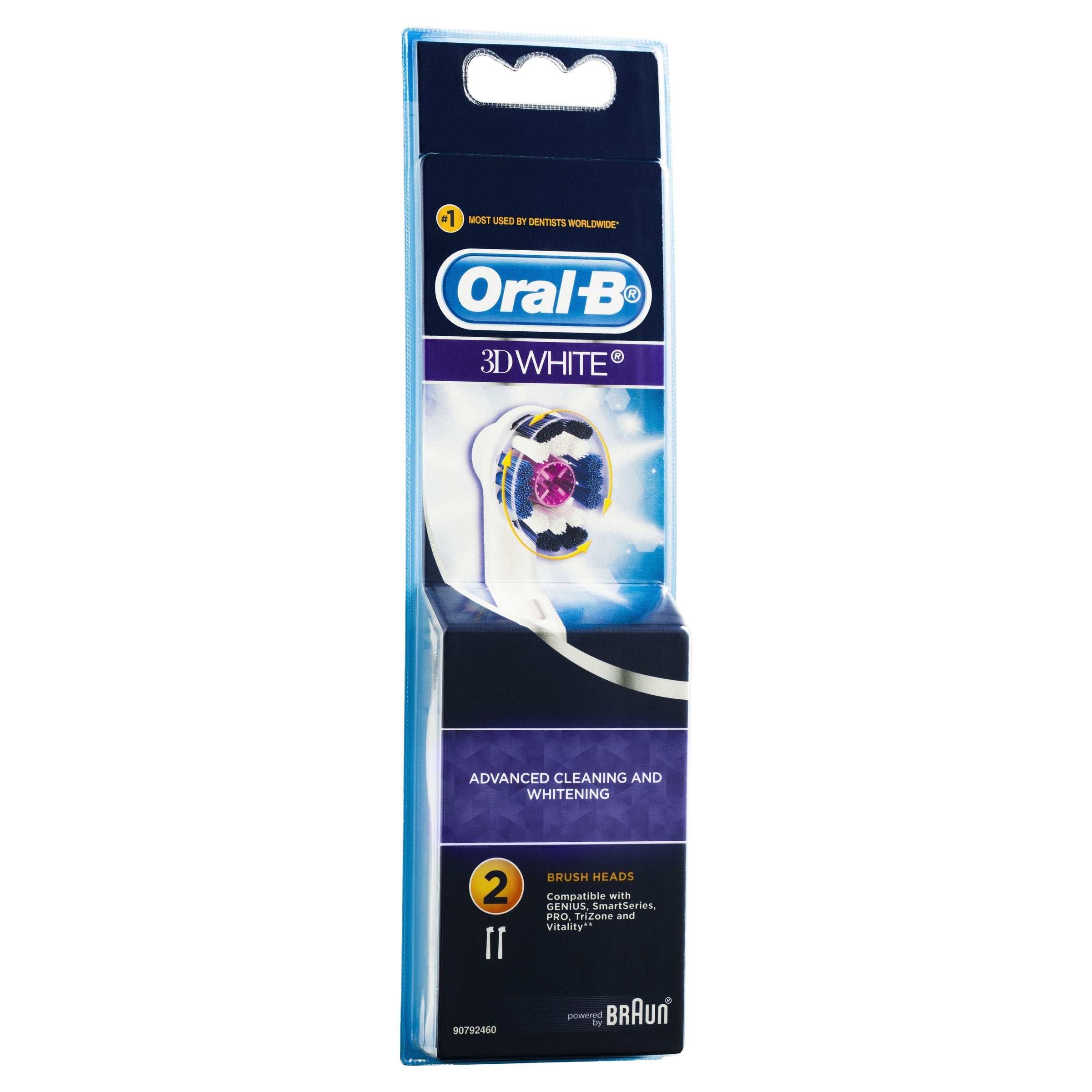 Buy now Oral-B 3D White Replacement Electric Toothbrush Heads Refills, 2 Pack at indiglob india