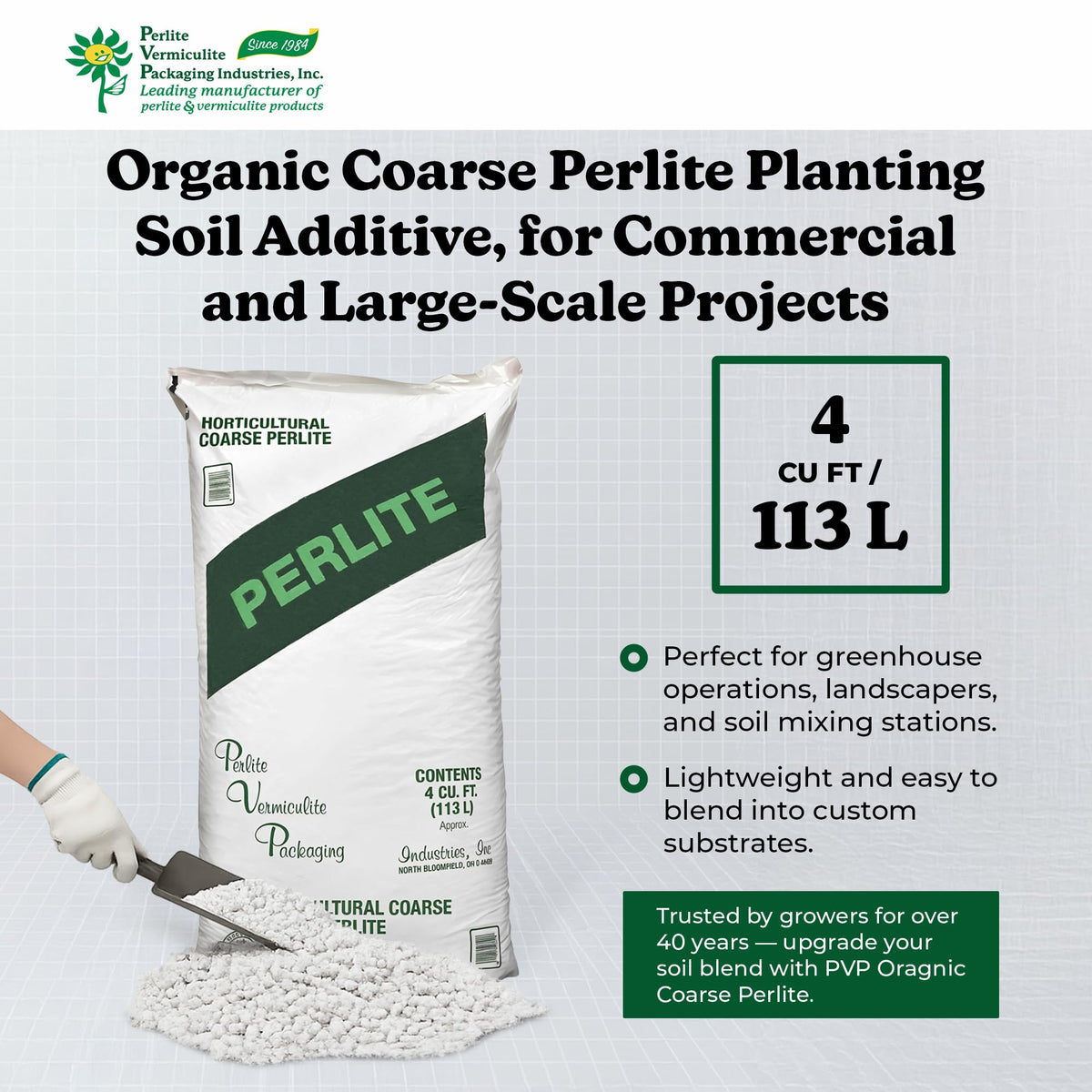 Organic Coarse Perlite for Planting and Garden Soil, 120 Qt