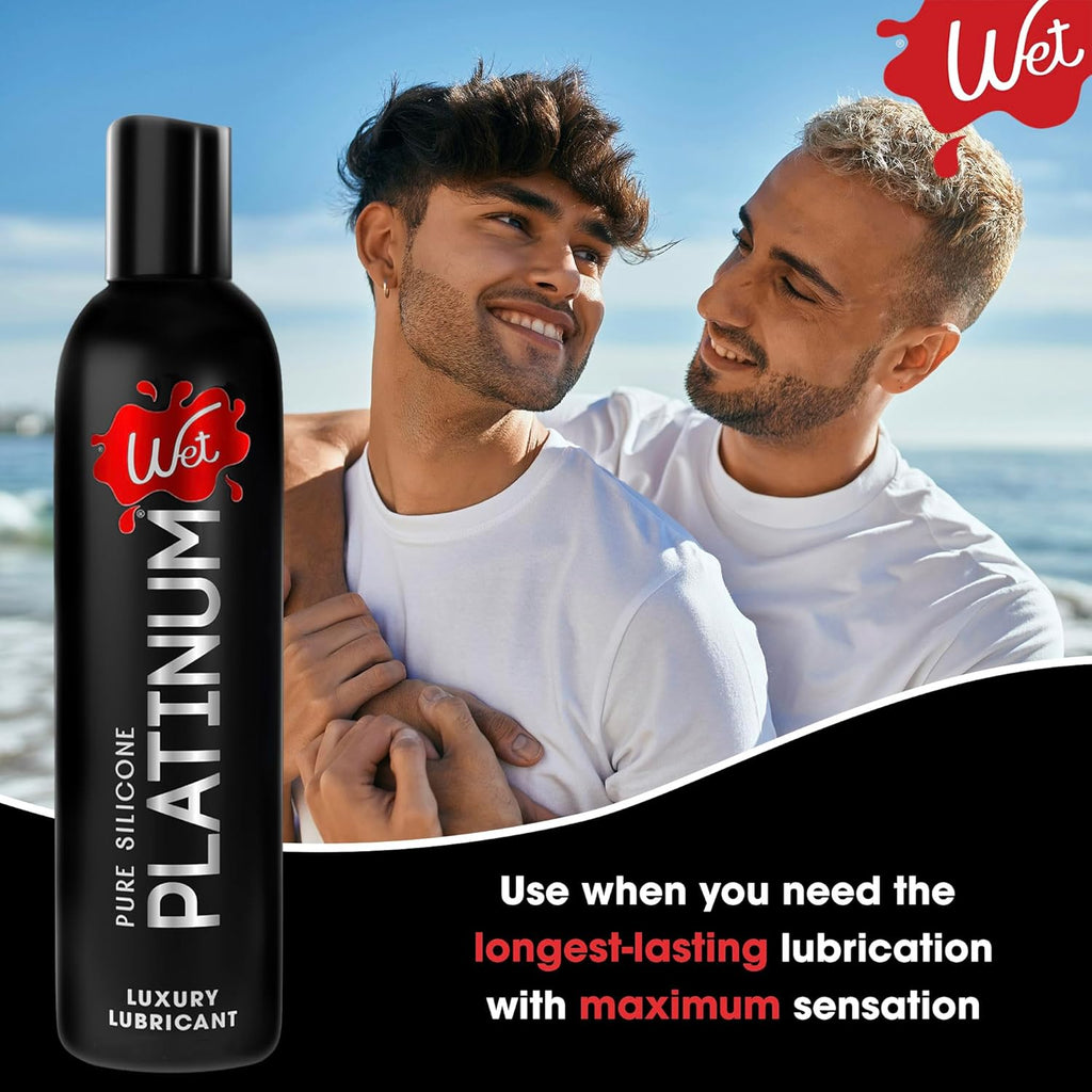 Buy now Wet Platinum Silicone-Based Personal Lubricant | Ultra Smooth, Super Slick, Hypoallergenic, Long-Lasting Performance, Waterproof Formula| Lube for Men, Women & Couples, 4.2 fl oz at indiglob india