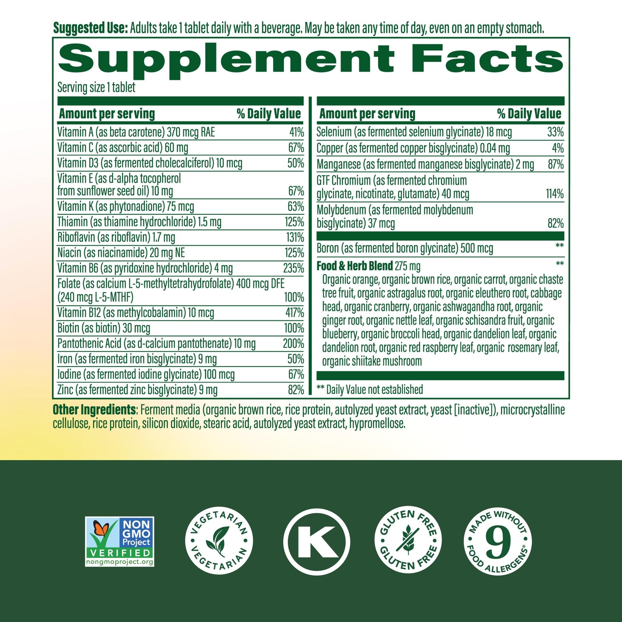 MegaFood One Daily Multivitamin for Women with 22 Nutrients, 30 Tablets | Immune Support, Cellular Energy & Healthy Skin & Hair, Methylfolate, Methylated B12, Iron, C, D3, Vegetarian, 30 Servings
