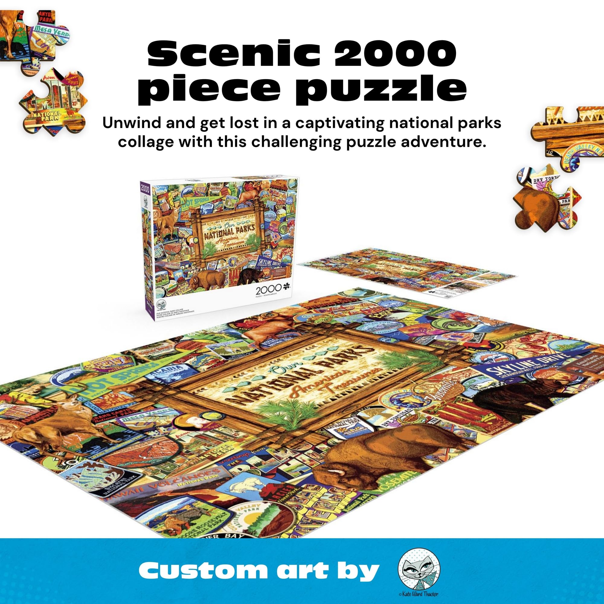 Buy now Buffalo Games Jigsaw Puzzle ƒ?? Our National Parks Collage by Kate Ward Thacker ƒ?? 2000-Piece Puzzle for Adults, Includes Poster, Made in USA at indiglob india
