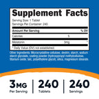 Nutricost Melatonin (3mg) 240 Tablets, GMO-Free & Gluten-Free