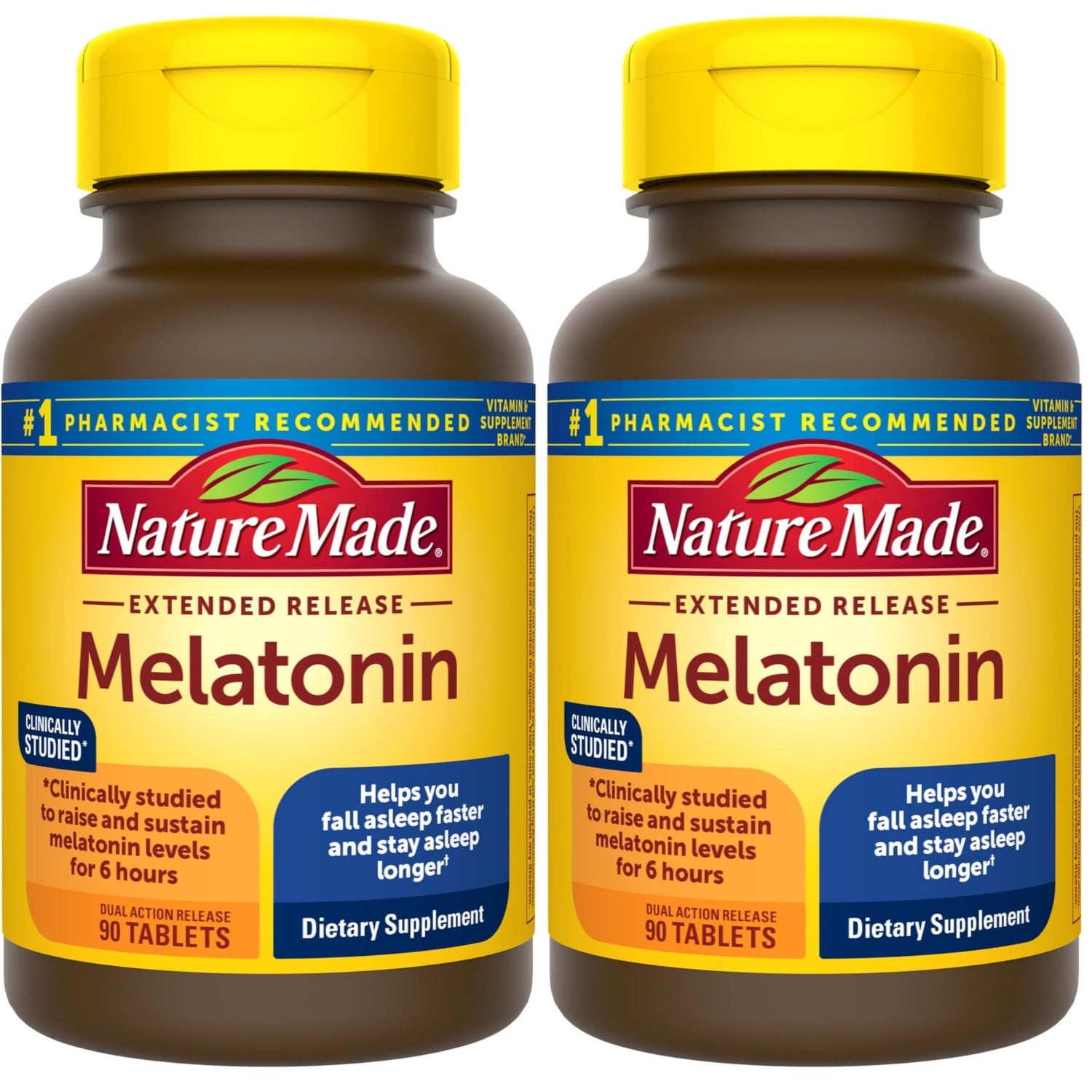Nature Made Melatonin 4mg Extended Release Tablets, 90 Count | Sleep Supplements for Adults, 100% Drug Free Sleep Aid for Men and Women, 90 Day Supply