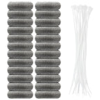 24 Pcs Stainless Lint Trap for Washing Machine Hose Drain Filter with Ties