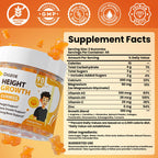 Height Growth Gummies (90 Count), Calcium 300mg, Magnesium Glycinate 50mg, Zinc, Ashwagandha, Vitamin D3 K2, Height Support Multivitamin, Bone Strength and Growth Supplement for Teens, Adults