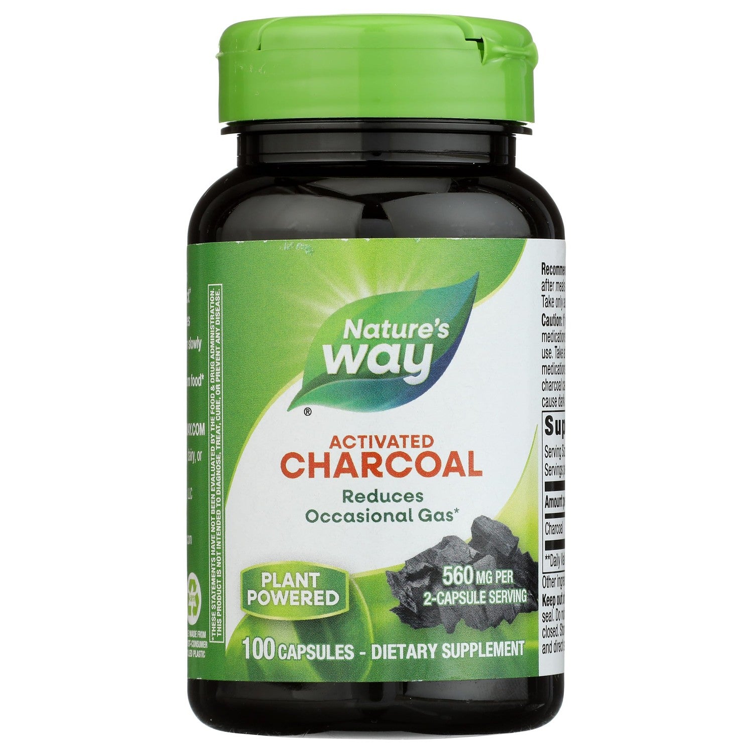 Nature's Way Activated Charcoal - Charcoal Supplement that Binds Unwanted Materials & Gas* - Alternative to Powder - Gluten-Free & Dairy-Free - 100 Count