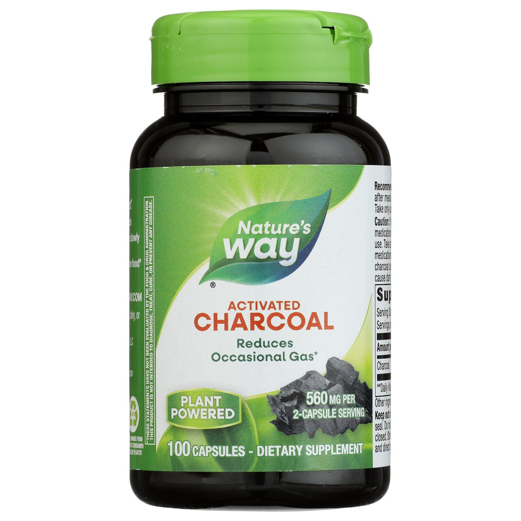Nature's Way Activated Charcoal - Charcoal Supplement that Binds Unwanted Materials & Gas* - Alternative to Powder - Gluten-Free & Dairy-Free - 100 Count