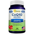 CoQ10 400mg - 200 Capsules - Co Q 10 Supplement - Coenzyme Q10 Pills - CQ10 | Max Strength CoQ 10 - High Absorption Ubiquinone Powder - CO Q-10 Enzyme Vitamin Alternative to Softgels & Gummies